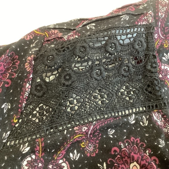 NEW Daniel Rainn Black Purplish/Brown Moody Floral Print Tunic Top 1X Stitch Fix - Picture 6 of 11